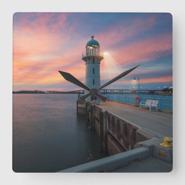 Lighthouse Raffles | Marina, Singapore Square Wall Clock (Front)