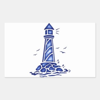 Lighthouse Rectangular Sticker by CREATIVEBRANDING at Zazzle