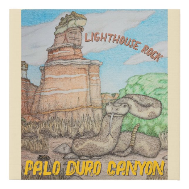 Lighthouse Rock Rattlesnake Faux Canvas Print (Front)