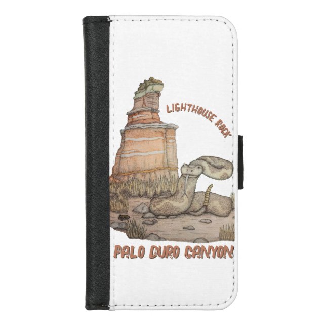 Lighthouse Rock Rattlesnake iPhone Wallet Case (Front)
