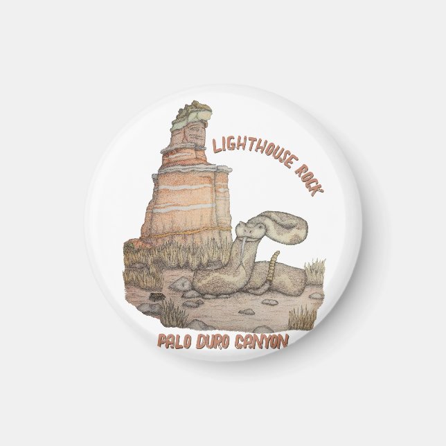 Lighthouse Rock Rattlesnake Magnet (Front)