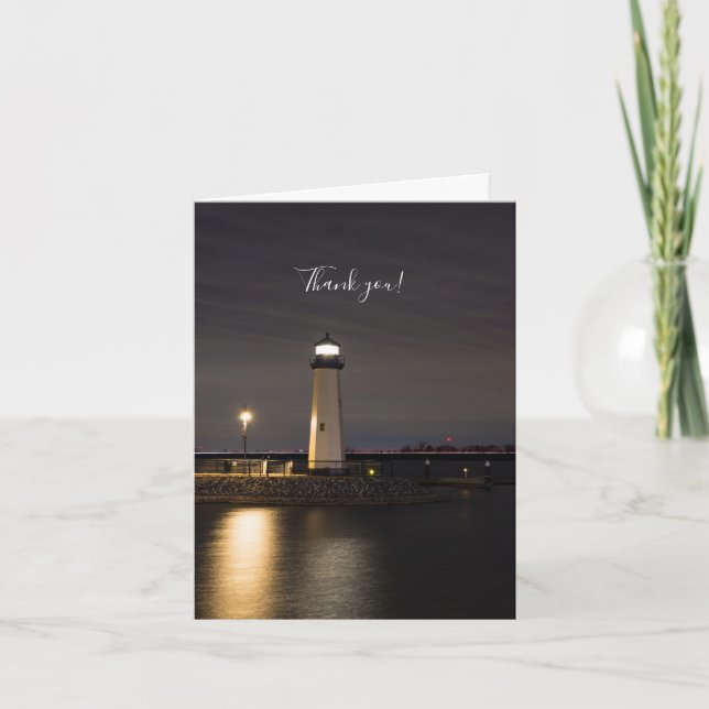 Lighthouse Rockwall Harbor Thank You Card (Front)