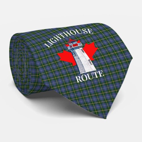 Lighthouse route Peggys cove Nova Scotia Tartan Neck Tie