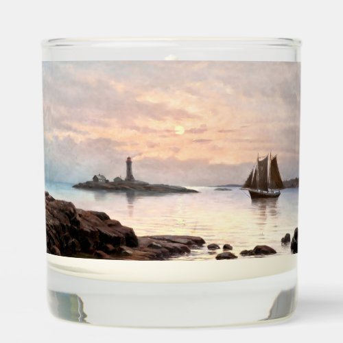 Lighthouse  Sailboat In Moonlight Scented Candle