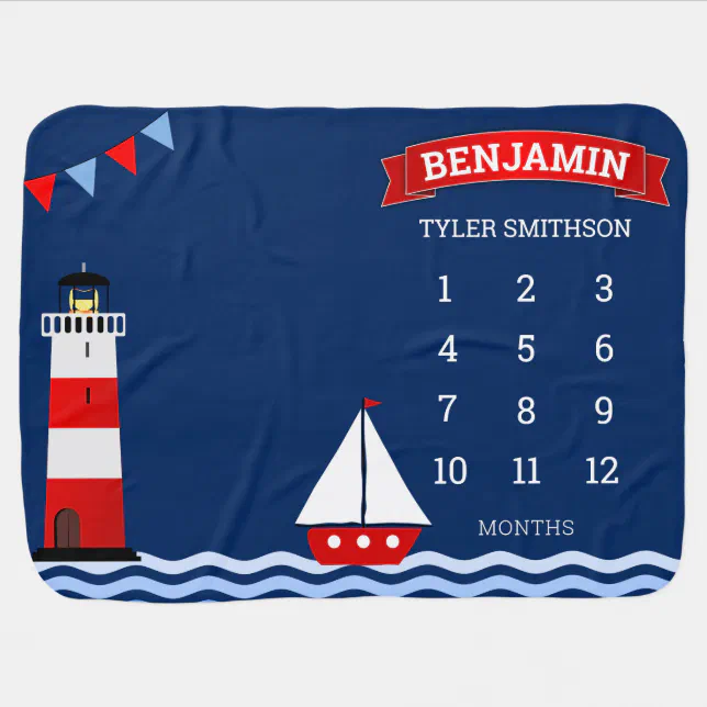 sailboat lighthouse blanket