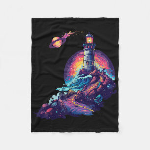 Lighthouse Sailing Sea Beach Boating Seaside House Fleece Blanket