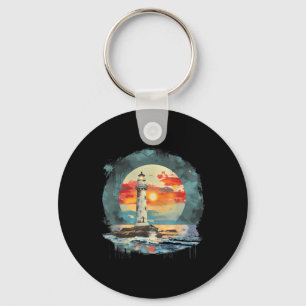 Lighthouse Sailing Sea Beach Boating Seaside House Keychain