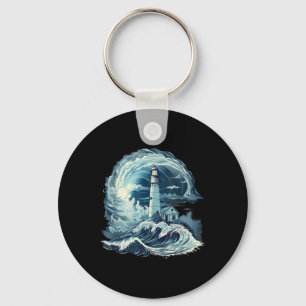 Lighthouse Sailing Sea Beach Boating Seaside House Keychain