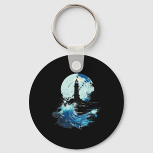 Lighthouse Sailing Sea Beach Boating Seaside House Keychain