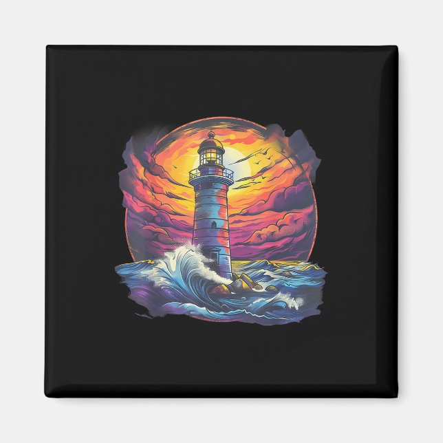 Lighthouse Sailing Sea Beach Boating Seaside House Magnet (Front)