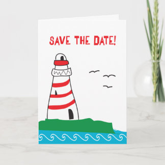 Lighthouse Save the Date Cards