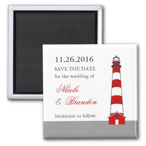 Lighthouse Save The Date Magnet