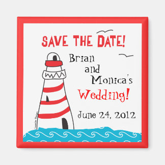 Lighthouse Save the Date Magnet