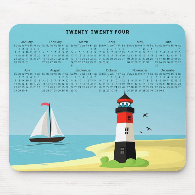 Lighthouse Scene 2024 Calendar Mousepad