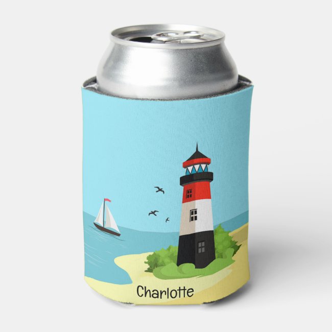 Lighthouse Scene Can Cooler