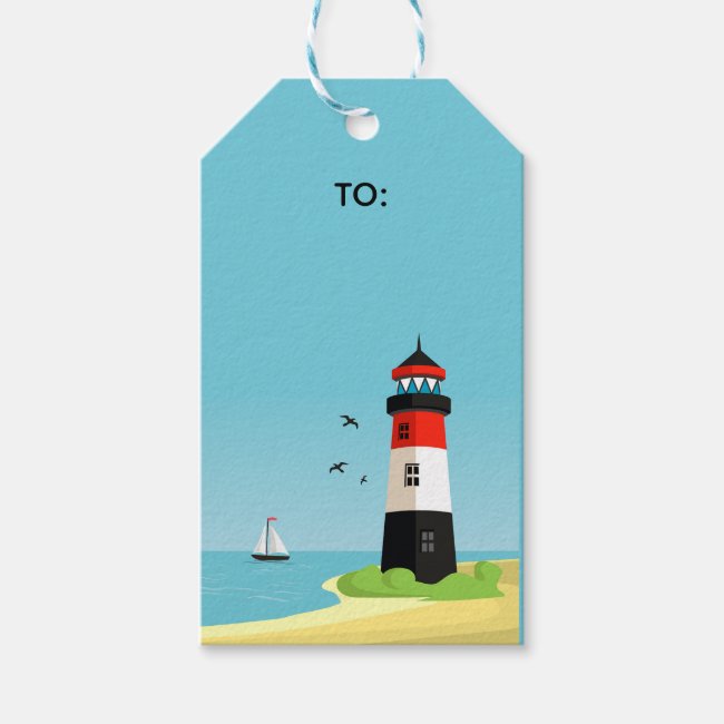 Lighthouse Scene Design Gift Tag