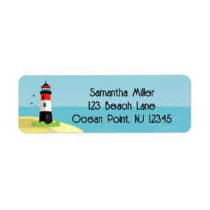 Lighthouse Scene Design Return Address Label