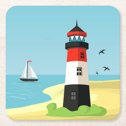 Lighthouse Scene Paper Coaster