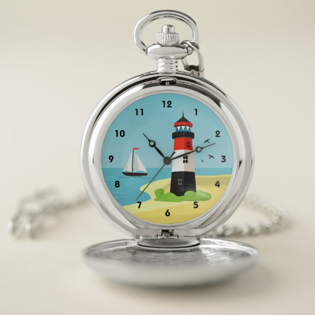 Lighthouse Scene Pocket Watch (Inside)