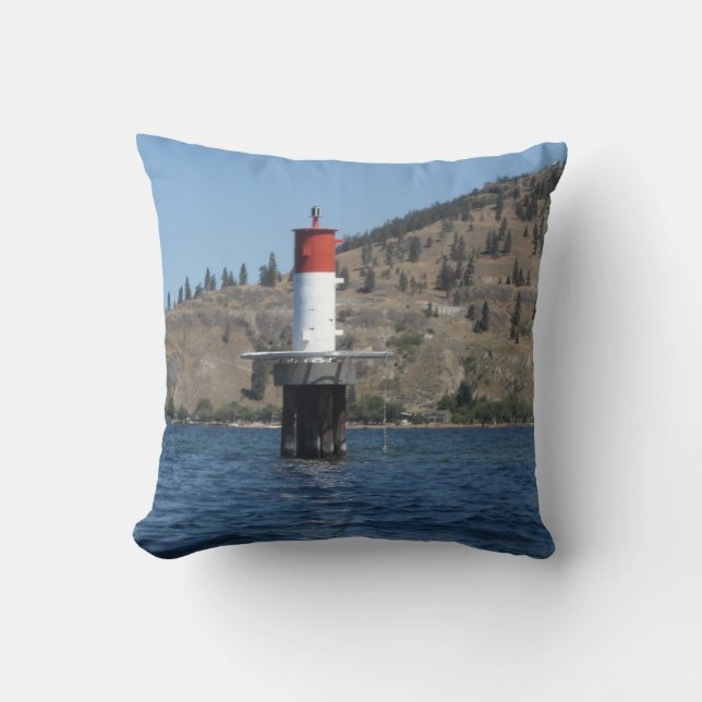 Lighthouse Scene Throw Pillow (Front)