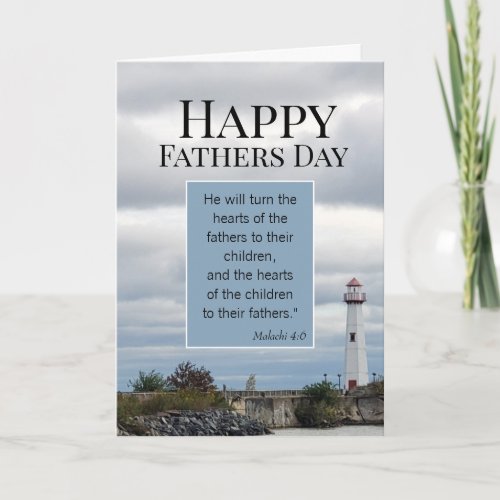 Lighthouse Scripture Christian Fathers Day Card