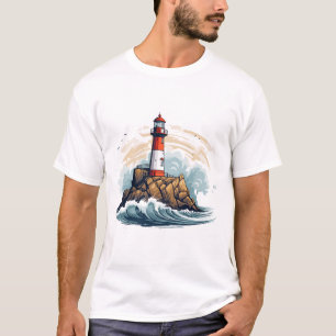 Lighthouse Seacoast Beauty Nature Ocean Discovery T-Shirt