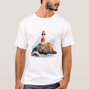 Lighthouse Seacoast Beauty Nature Ocean Discovery T-Shirt