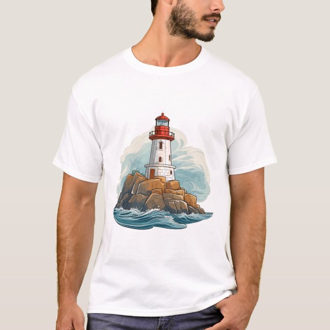 Lighthouse Seacoast Beauty Nature Ocean Discovery T-Shirt (Front)