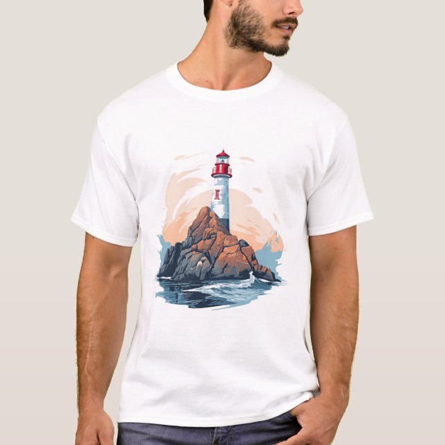 Lighthouse Seacoast Beauty Nature Ocean Discovery T-Shirt (Front)