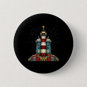 Lighthouse Seaside Christmas Tree Xmas Long Sleeve Button