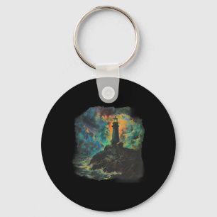 Lighthouse Seaside House Sailing Sea Beach Boating Keychain