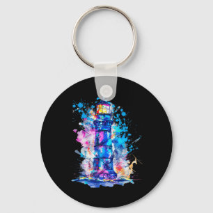 Lighthouse Seaside House Sailing Sea Beach Boating Keychain