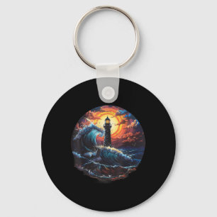 Lighthouse Seaside House Sailing Sea Boating Light Keychain
