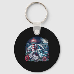 Lighthouse Seaside House Sailing Sea Boating Light Keychain