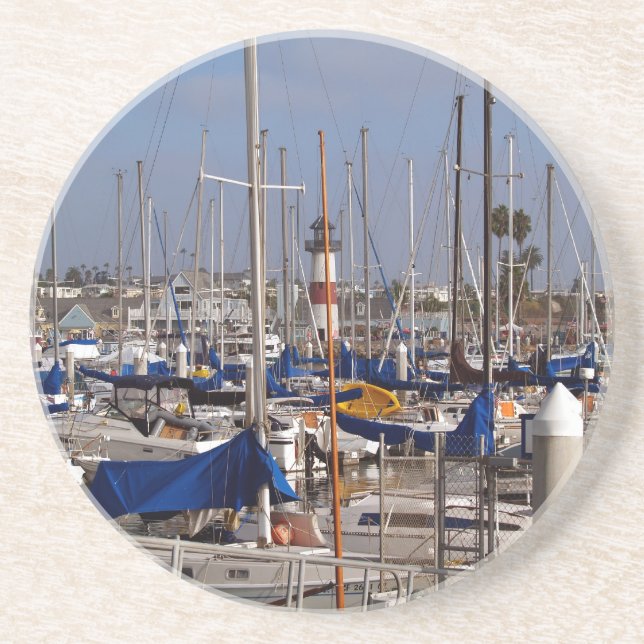 Lighthouse Series---Safe Harbor Drink Coaster (Front)