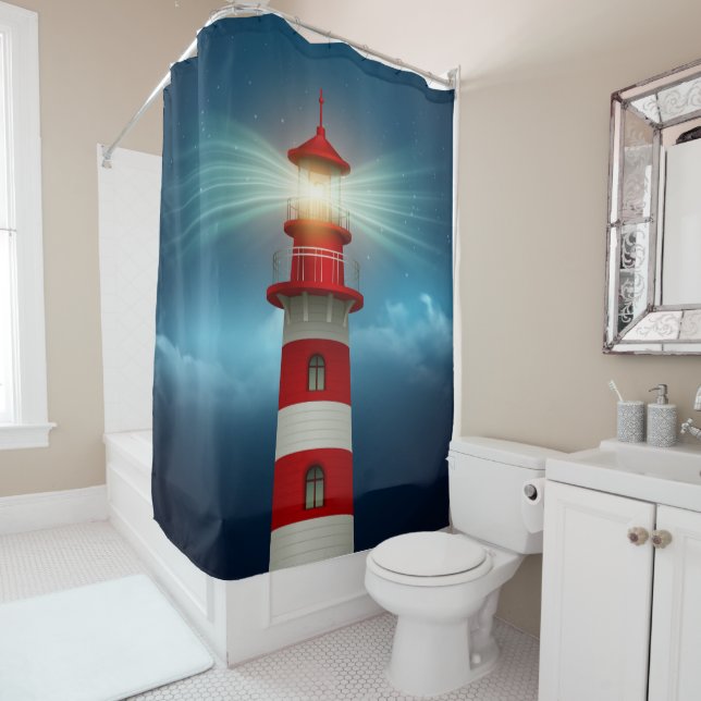 Lighthouse  shower curtain (In Situ)