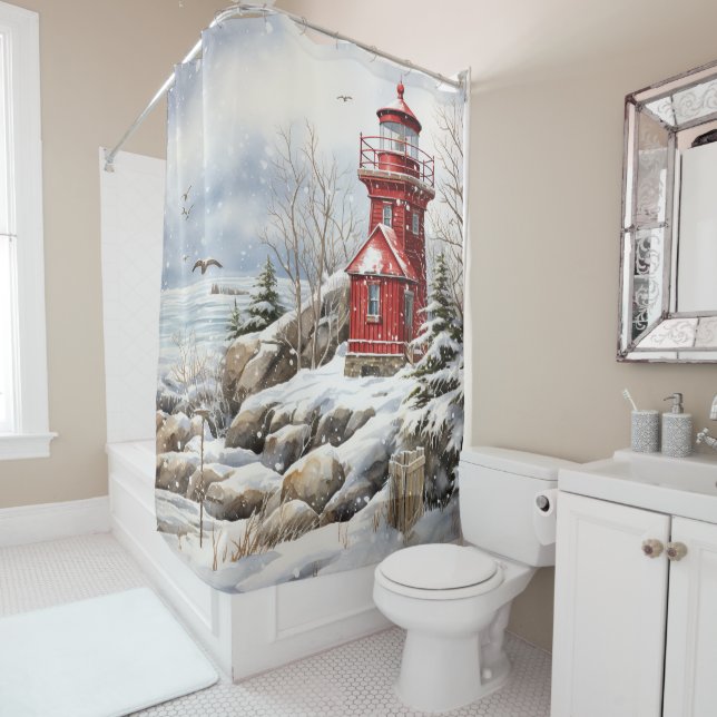 Lighthouse Shower Curtain (In Situ)