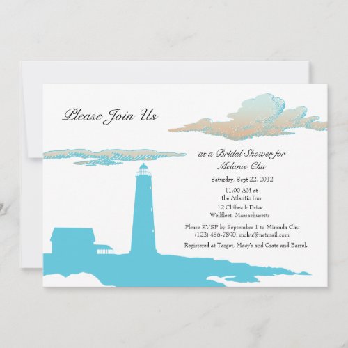 Lighthouse shower invitation
