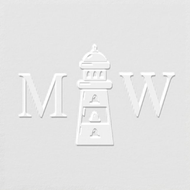 Lighthouse Silhouette 2 Initial Wedding Monogram 1 Embosser (Design)