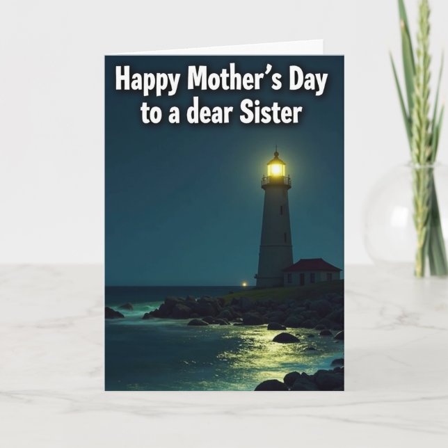 Lighthouse Sister Mothers Day Card (Front)