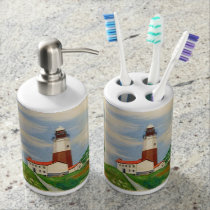 Lighthouse Soap Dispenser & Toothbrush Holder Set Lighthouse Soap Dispenser & Toothbrush Holder Set