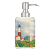 Lighthouse Soap Dispenser & Toothbrush Holder Set (Right)