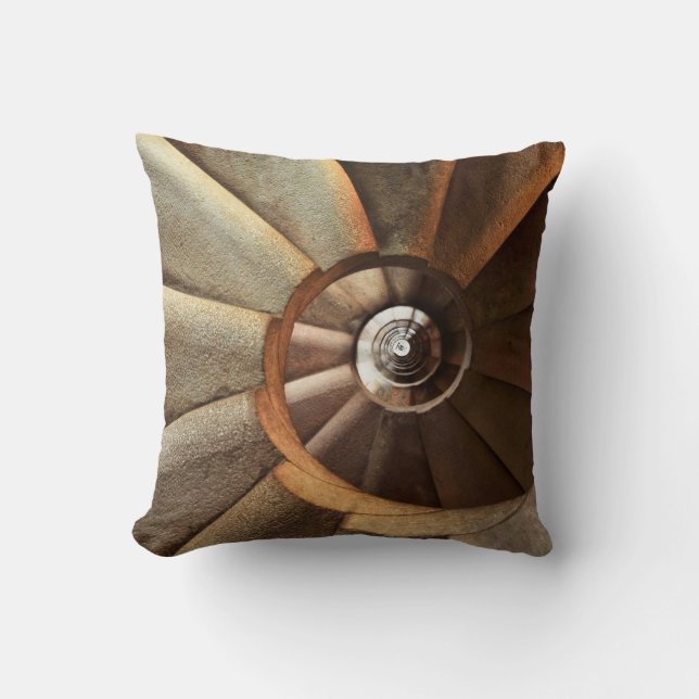 Lighthouse Spiral Staircase Art Throw Pillow (Front)