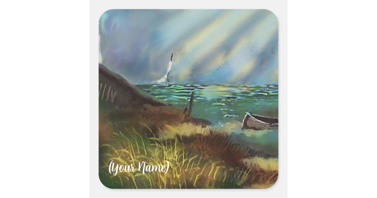 Round Lighthouse Sticker Lighthouse Square Stickers | Zazzle