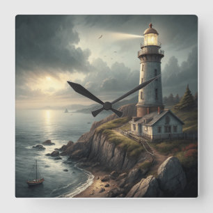 Lighthouse Square Wall Clock