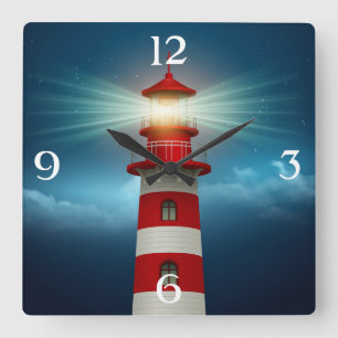 Lighthouse Square Wall Clock