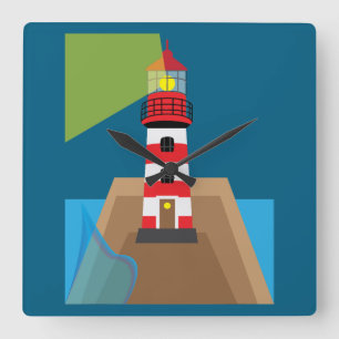 Lighthouse Square Wall Clock