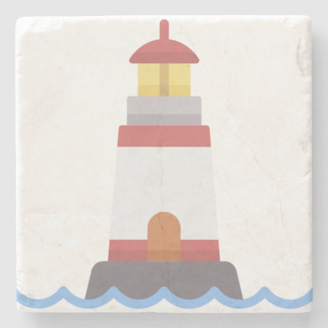 Lighthouse Stone Coaster (Front)