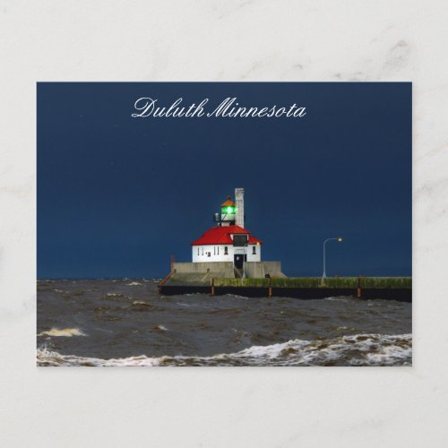 Lighthouse Storm Postcard