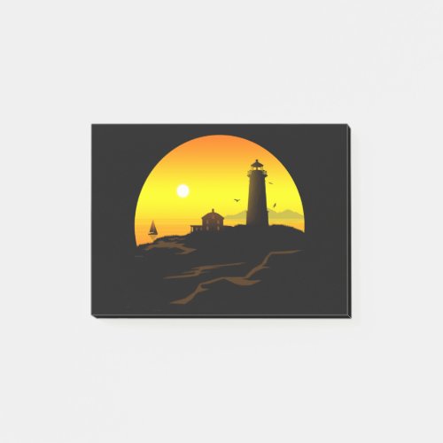 Lighthouse Sundown Post_it Notes